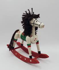 Wooden Rocking Horse Christmas Decoration Toy Nursery ...
