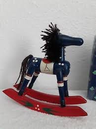 Vintage EDEN'S Christmas Wood Rocking Horse Figurine ...