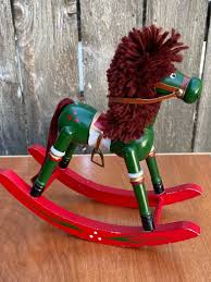 Vintage Rocking Horse, Hand Painted Wood Horse, Taiwan ...
