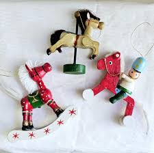 3 Horse Figurine Wood Tree Ornaments - Etsy Israel