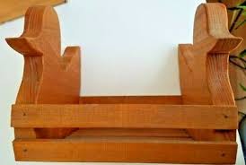 Vintage Duck Basket 1 Planter Book Rack Box Handcrafted Wood Folkart 8.5x5.5" | eBay