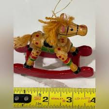Source Unknown | Holiday | Vintage Wooden Rocking Horse Toy ...