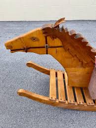 1960s Folk Art Rustic Hand Carved Monumental Rocking Horse Chair For Sale at 1stDibs | dragon rocking horse, horsechair, 1960s rocking horse