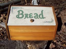 Vintage Country Kitchen Wood Bread Box flowers wooden ...