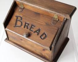 Vintage Wooden Bread Box - Etsy