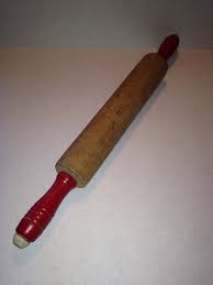Vintage Wooden Red Rolling Pin Mid Century Kitchen - Etsy