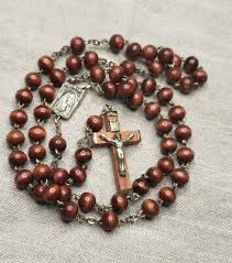 Vintage Rosary wood beads Crucifix Catholic G65 | eBay