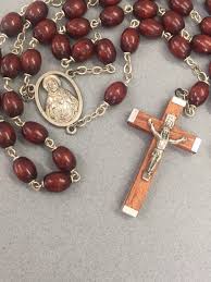 Brown Wooden Rosary Roma Italy Vintage Catholic Gifts - Etsy Ireland