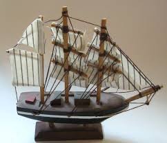 Vintage HAND-MADE WOODEN SAILING SHIP | eBay
