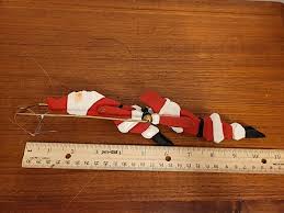 Acrobat Santa Ornament 2x10" Wood Carved & Hand Painted ...