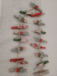 Advent Calendar Christmas Bears Clothespin Garland | eBay