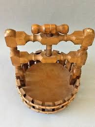 Decorative Only Wood Fruit Bowl/ Cider Press 10 1/2" H x 7 3/4" W | eBay