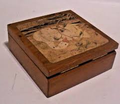 Vintage Wooden Coasters Set of 5 Swan Picture Design with Wooden Storage Chest | eBay