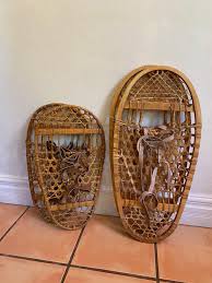 Leather Wood Snow Shoes. 2 Sizes. Choice. Winter Lodge, Snow ...