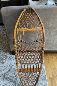 Vintage L.L. Bean Maine Snow-shoe 32"x12.5" Wood Sinew Decor ...