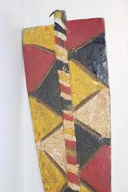 Powerful Tall African Wood Carved Polychromed Mask | eBay