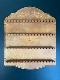 Vintage Wood Carved Wheat Display Rack for 64 Collectible Spoons | eBay