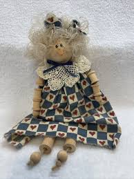 Vintage Hand Crafted Thread Wooden Spool Doll | eBay