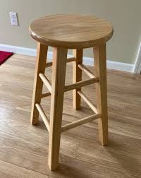 24 INCH TALL, FINISHED WOOD COUNTER STOOL (12 INCH ROUND SEAT) | eBay