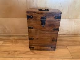 Vintage Solid Wood Wine Bottle Holder Box Bottle Carrier ...