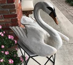 Folk Art Carved Wood Swan Sculpture at 1stDibs | swan folk art