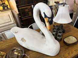 Hand carved swan 🦢 $203 24” x 32” Item # 6031-2 To purchase, call The Velvet Shoestring at 610-995-0300 All sales are final. #velvetshoestring #waynepa #mainline #furniture #consignment #design