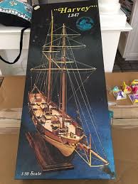 BEAUTIFUL Vintage Artesania Latina "HARVEY" 1847 Baltimore Clipper 1.50 Scale wooden model kit. Purchased in England in the 80's for Sale in Santa Ana, CA - OfferUp