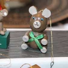 Vintage Handpainted Wooden Noel Teddy Bear Mice Mouse Figurines / Orna – Omniphustoys
