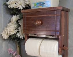 Red Mahogany Double Roll Toilet Paper Holder With Cabinet. - Etsy