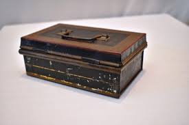 Vintage Metal Cash Box Bank Safe Box Coin Box Money Jewellery Box English Make " | eBay