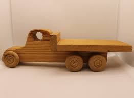 Vintage Handmade Wooden Toy Truck 12" Long Unstained Unpainted Unfinished Wood | eBay