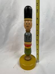 Antique Painted Wood Toy Figure, Toy Soldier Or Marching ...