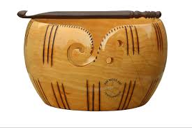 Knitting Yarn Bowl - Smooth Crochet Bowl W/swirl Design - Wooden Yarn Bowl Large Size for Yarn - Etsy Canada