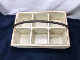 Vintage Hand Crafted Rustic Wooden Bottle Caddy Box with Cast Iron Handle | eBay