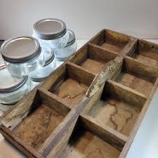Jelly Jar Primitive Wooden Divided Tray, Rustic Home Décor, Metal Handled Tray, Tray With Sections - Etsy Canada