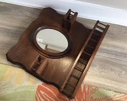 Antique Wooden Wall Mirror With Shelves | Carved Wood Entryway Mirror | Wall Mirror Storage Shelf for Plant, Mail, Keys - Etsy Australia