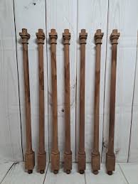 Set of 7 Unfinished Raw Wood Spindles / Wood Turnings - Etsy