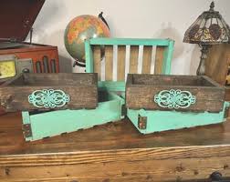 Turquoise Accent Wood Box: Slatted Pallet Style - Etsy