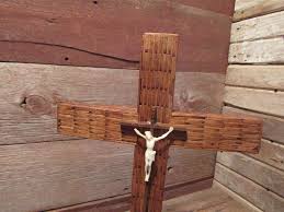 Vintage RARE Standing Wooden Crucifix Wood Jesus Christ ...