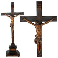 30" Antique Carved Wood Jesus Christ Corpus Crucifix Church ...