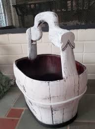 Vintage Painted Wood Basket: French Country Farmhouse Decor ...