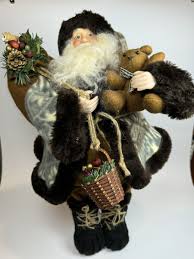 Vintage 18” Fabric Santa Clause Christmas Figurine Folk Art ...