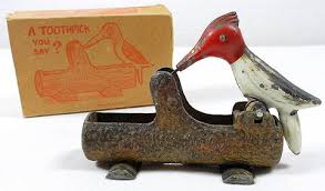 Vintage Crow Mockingbird Toothpick Holder Or Dispenser