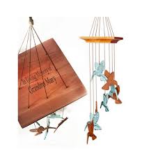 SALE: Hummingbird Personalized Memorial 18 inch Wind Chime Sympathy Gi – Weathered Raindrop