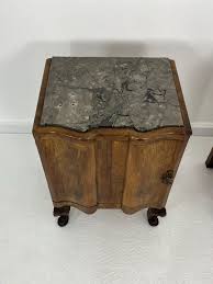 Set of 2 Sicilian Art Deco Bedside Tables With Marble Top ...