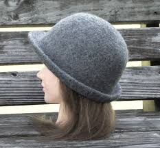 Classic 1920's Hand Felted Wool Cloche Hat. Stone Grey. - Etsy