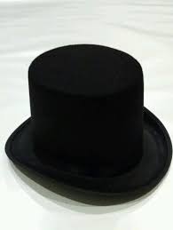 Fancy satin Black Top Hat mat hatter party/costume/formal ...