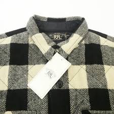 RRL RALPH LAUREN men's ×Ron Herman Quilting Shirt Jacket size M black USED | eBay