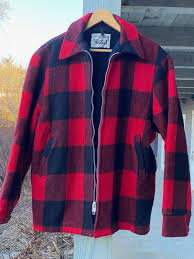 Vintage Men's Woolrich Red Black Buffalo Plaid Wool Talon ...