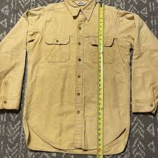 Vintage Woolrich Soft Chamois Shirt Flannel Men's Sz L Distressed Beige 70s 80s | eBay